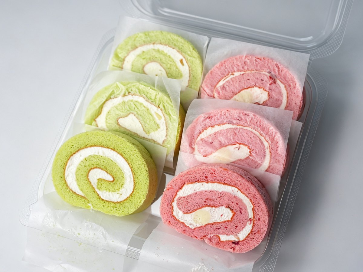 Rose & Longjing Tea Dual-flavor Swiss Roll